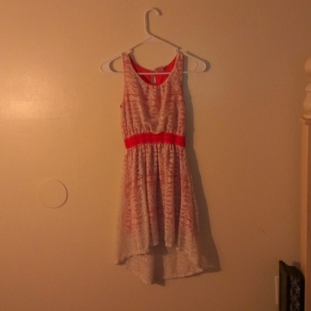 Pink and white dress